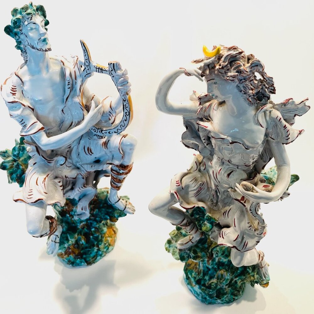 Mario Bandini Avant Garde Ceramic Surealist Signed Male Female Sculptures